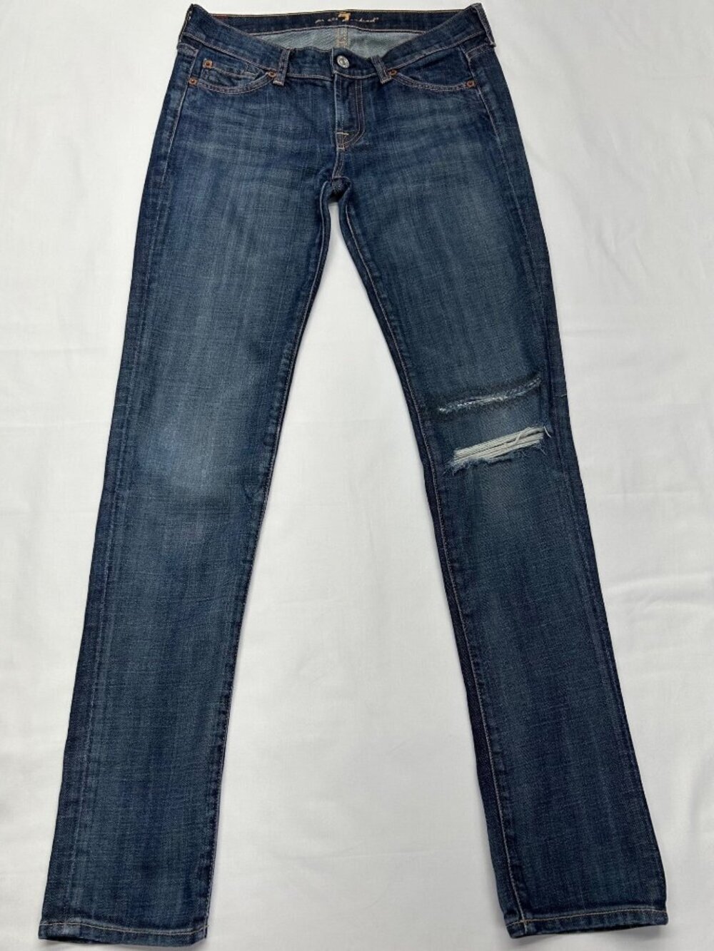 7 For All Mankind Joyce Jeans Women's 26 Blue Made in the USA - Picture 1 of 14